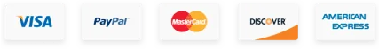 Secure checkout — Visa, Mastercard, Amex, Discover accepted